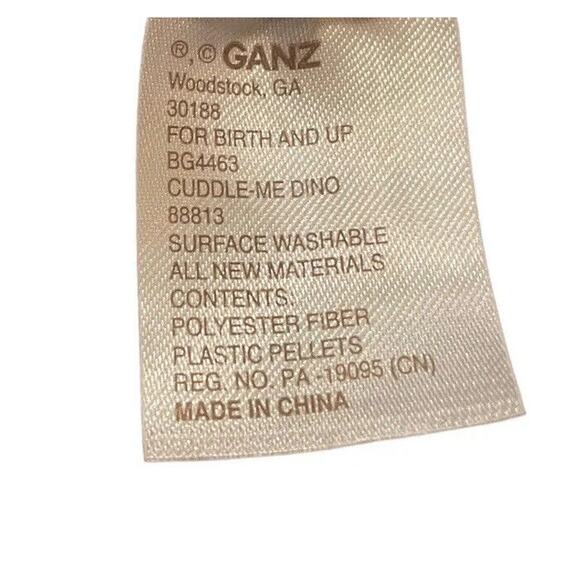 Baby Ganz Cuddle-Me Turquoise Dino T-Rex Plush w/Rattle Lovey Toy 9" EUC - Picture 10 of 10